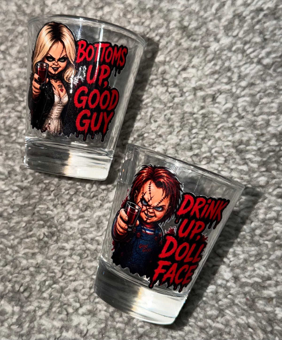 Chucky & Tiff Shot Glasses