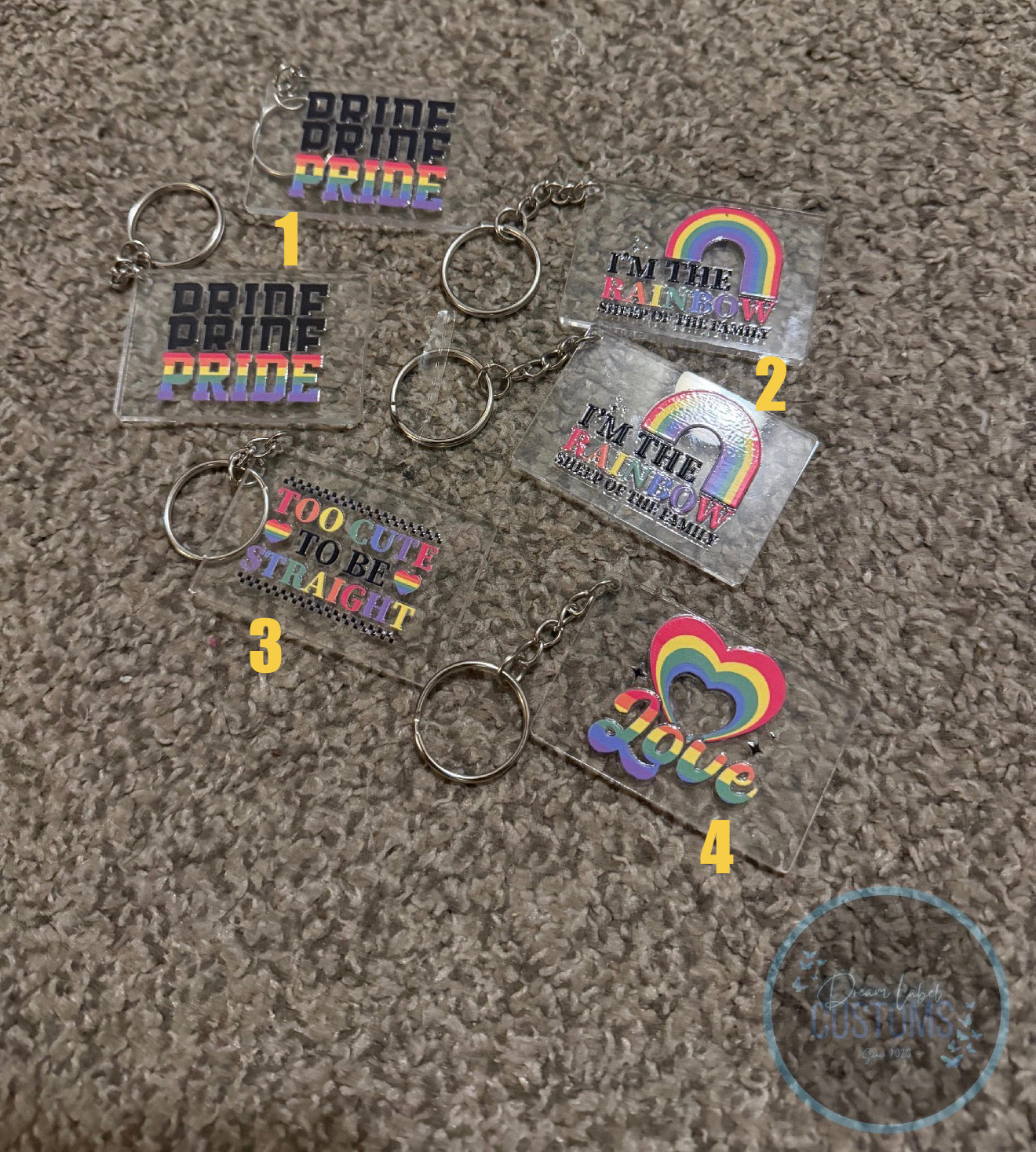 Clear Pride Keychains