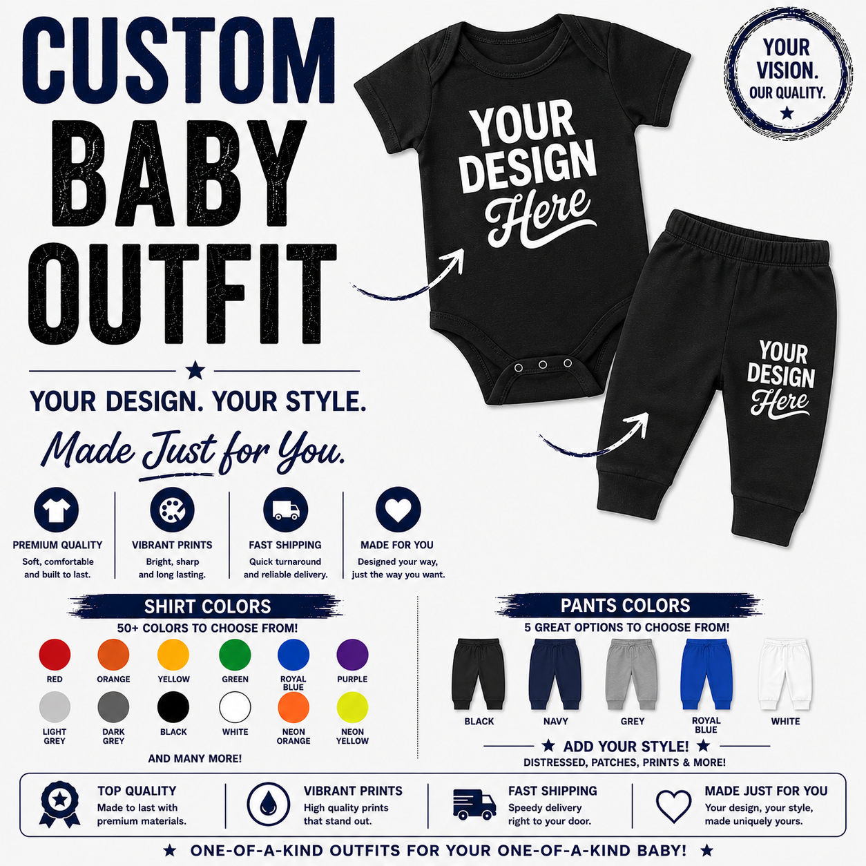 Baby Outfit - Onesie+Pants