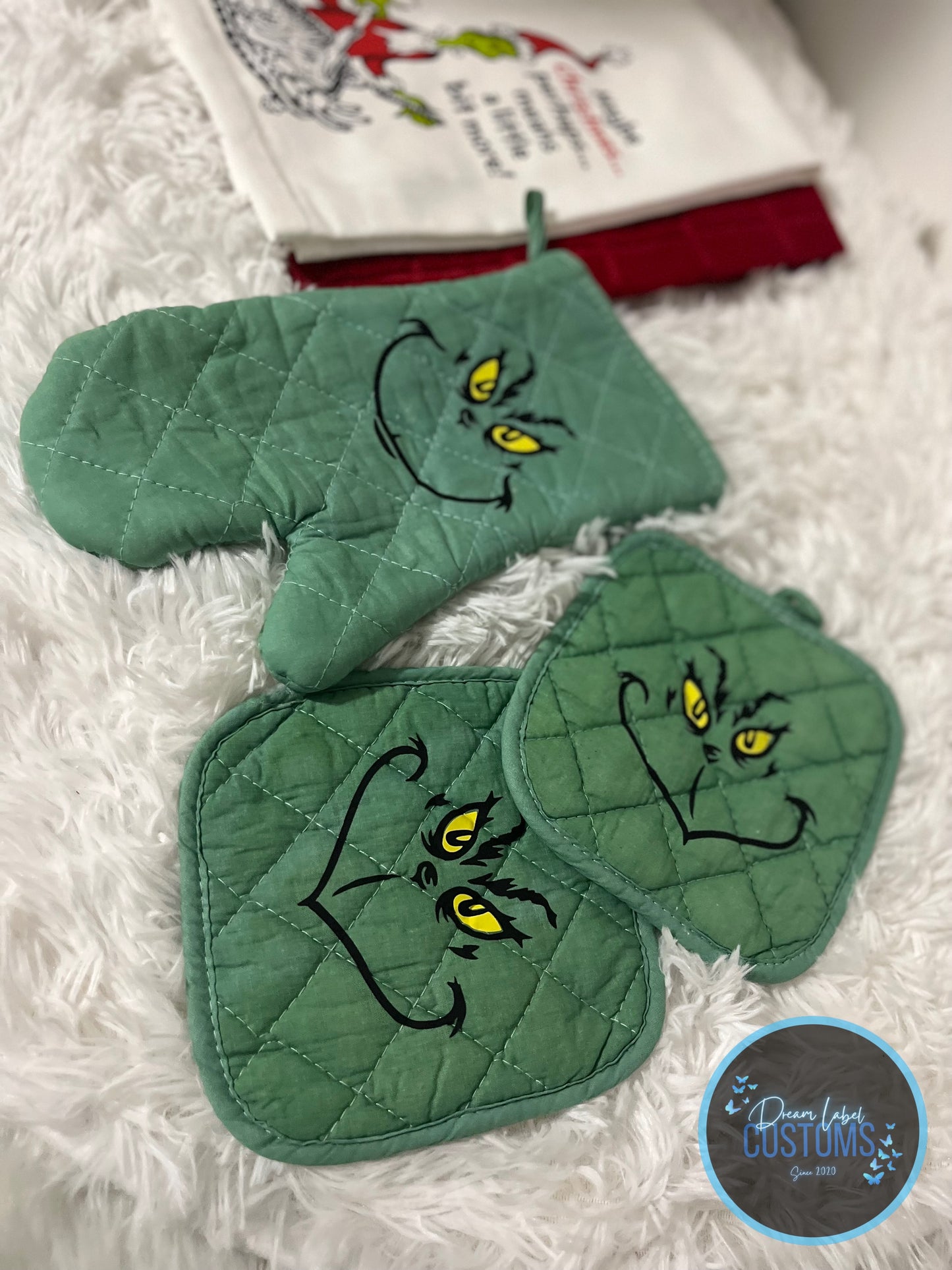 Grinch Pot Holder Set