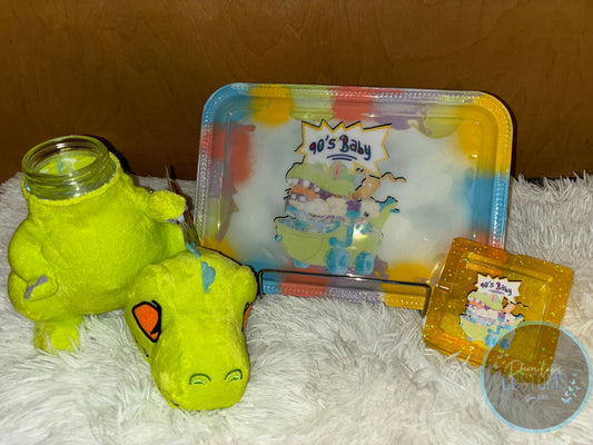 Reptar Jar w/ Rugrats “90s Baby” Tray Set