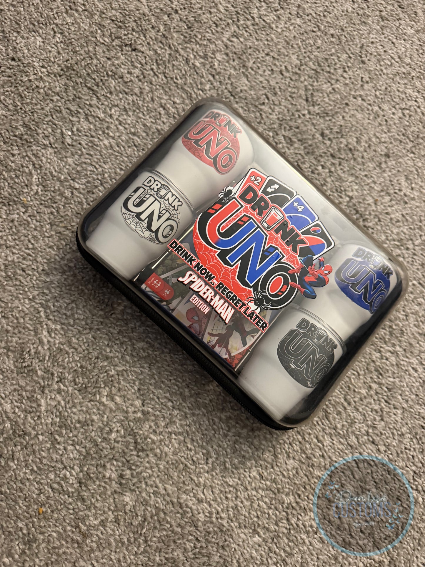 Custom Spiderman Drunk Uno Set