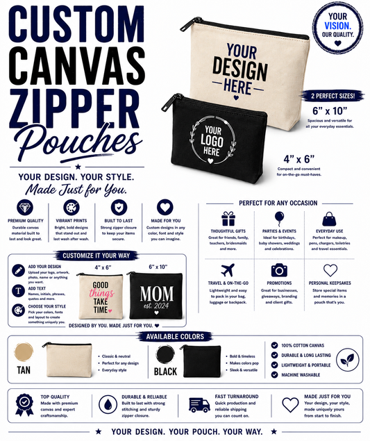 Canvas Zipper Pouches