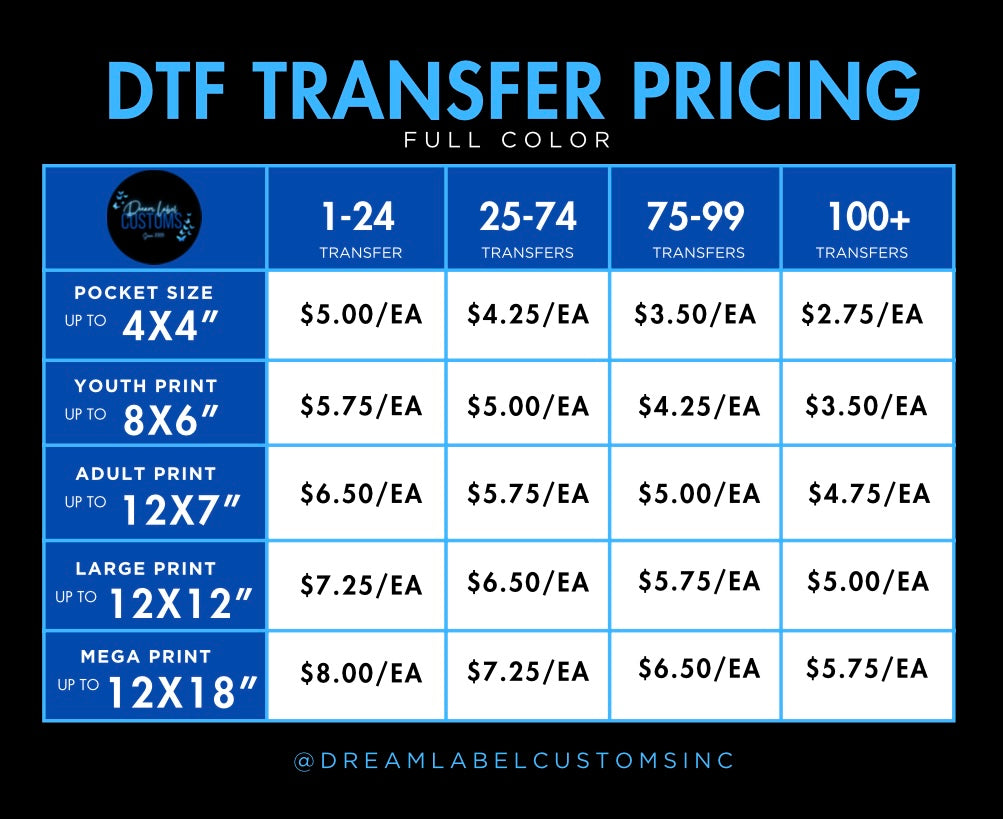 Full Color DTF Transfers