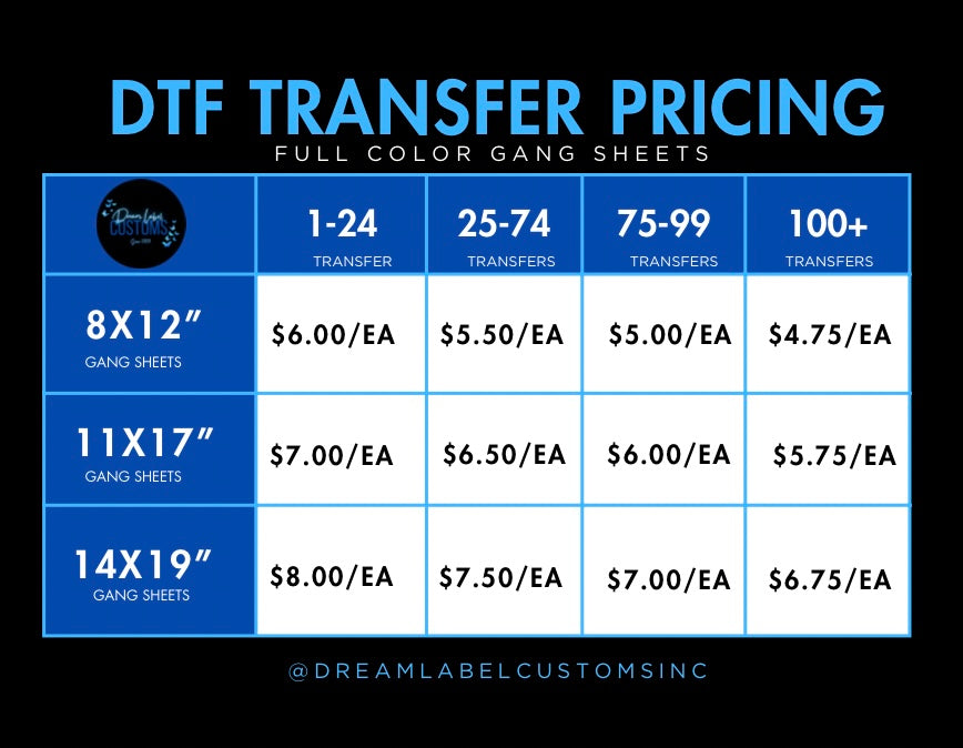 Gang Sheet DTF Transfers