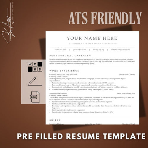 Pre-Filled Remote Resume Templates