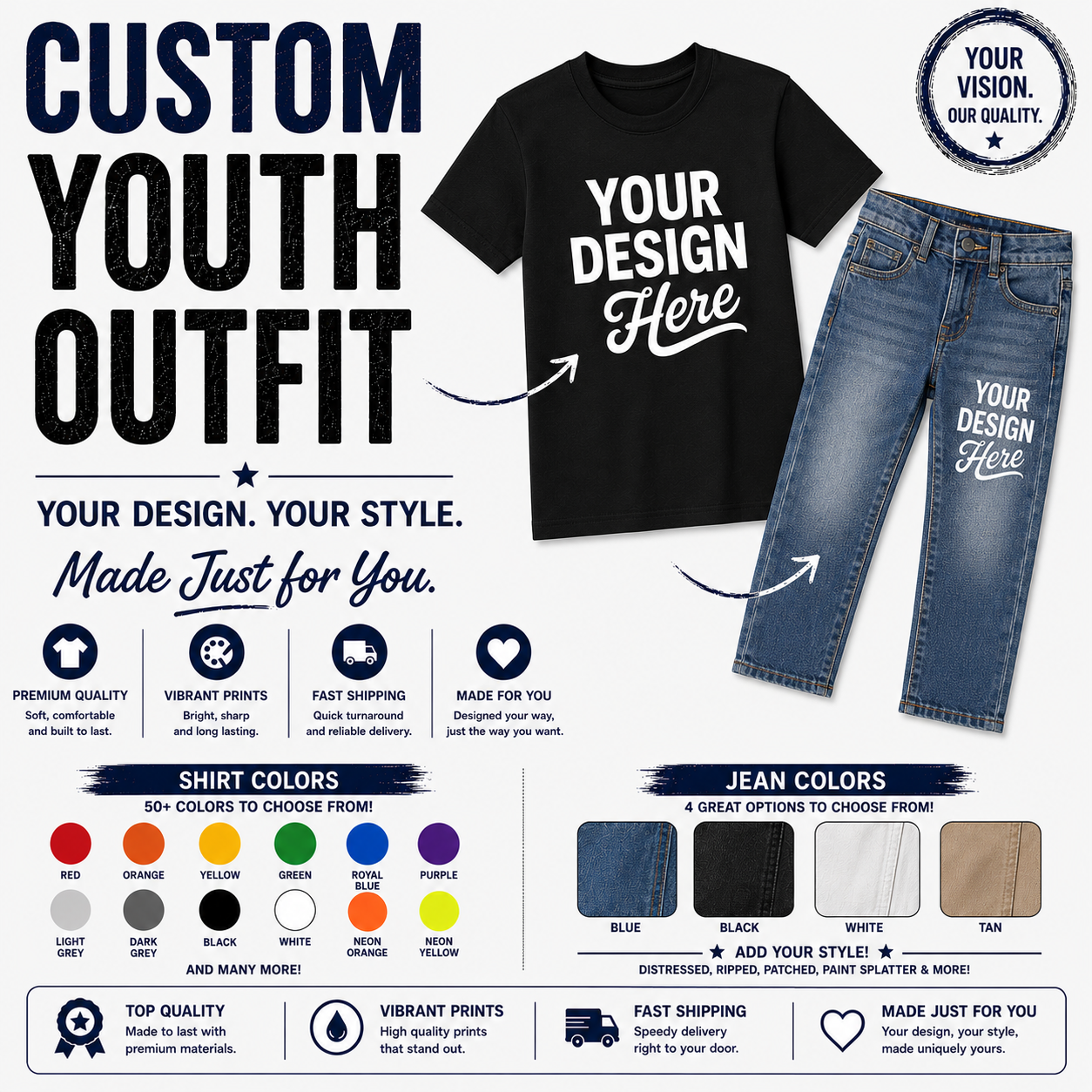 Youth Outfit - Shirt+Jeans